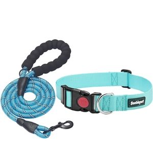 Turquoise Matching Collar & Leash Set SZ. XS